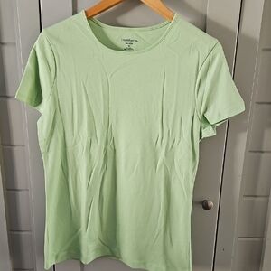 Croft & Barrow Women's Light Green Short Sleeve Tee Sz Medium Ptp 20